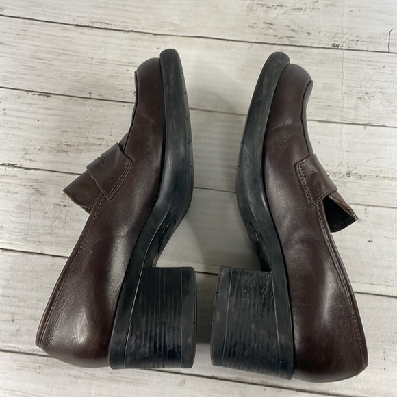 Vintage Y2K Chunky Brown Leather Nine West Cloud Nine Penny Loafers - Picture 5 of 12